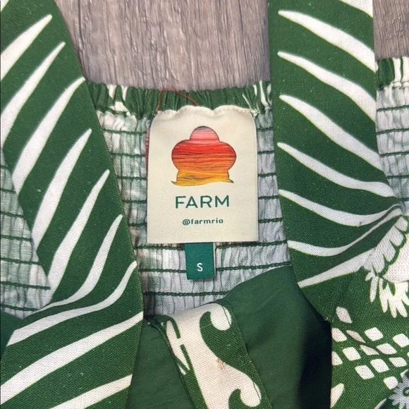 FARM Rio Green and White Tropical Romper - Picture 2 of 7